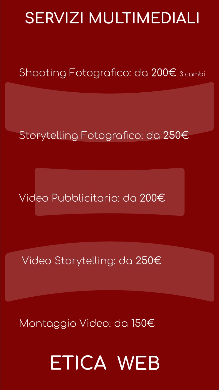 prezzi servizi fotografici e video